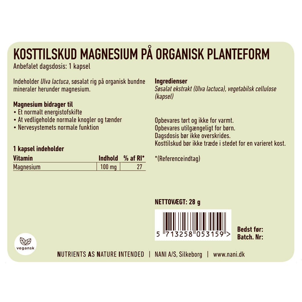 Organisk Magnesium | Naturligt tilskud til energi & muskler