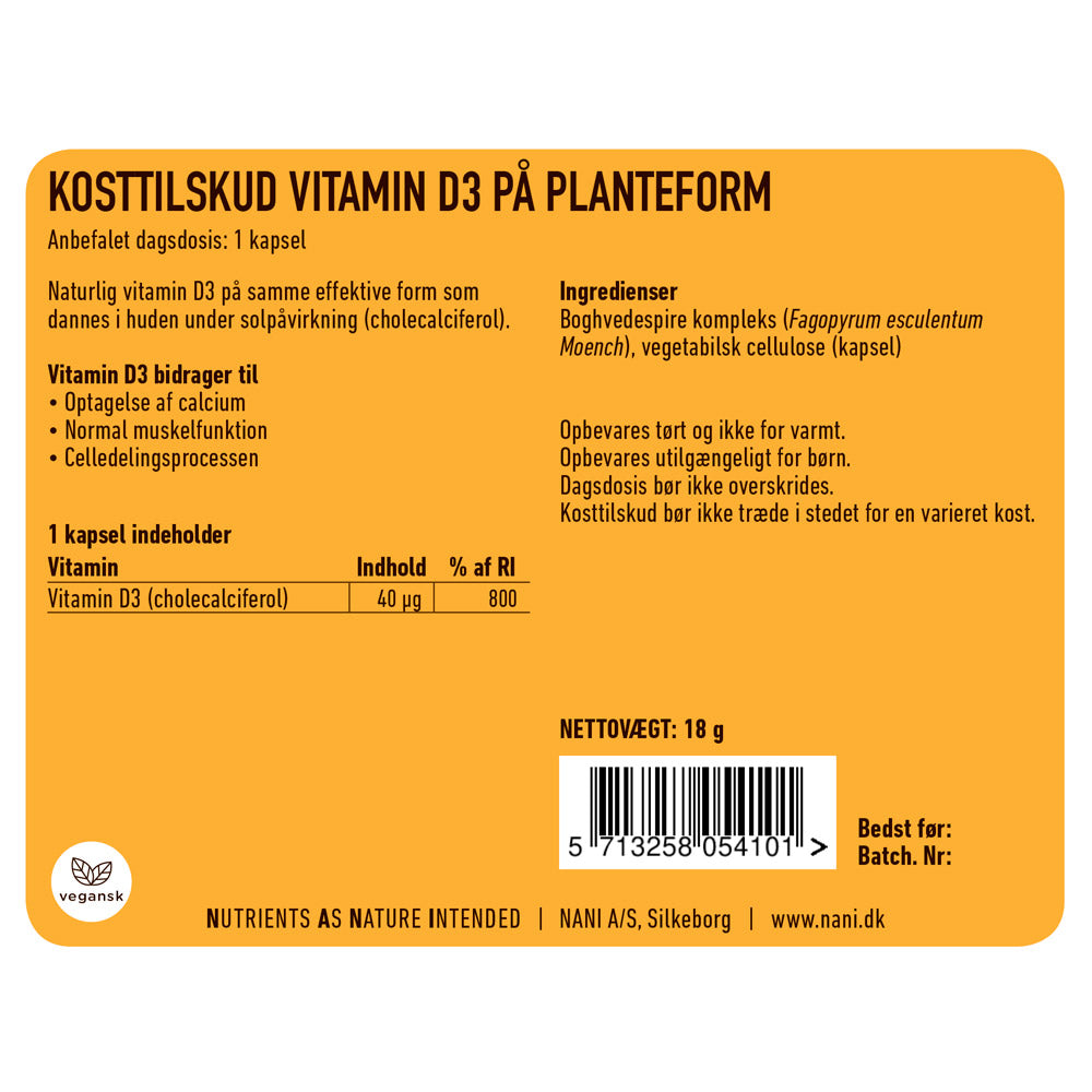 Vegansk D3 fra Boghvedespirer – Støtte til Immunitet
