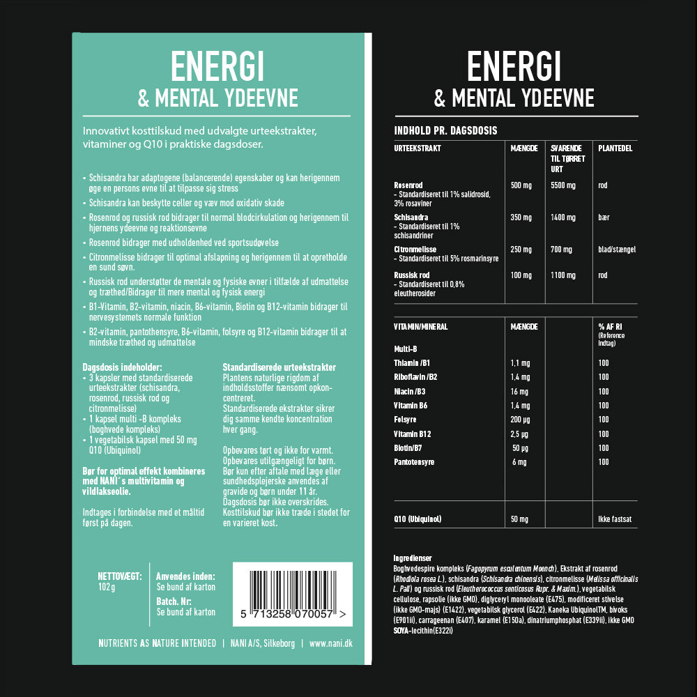 Kurpakke Energi & Mental Ydeevne | Stress & Fokus