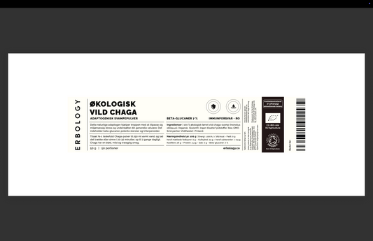 Økologisk Vild Chaga Pulver | Adaptogen & Velvære