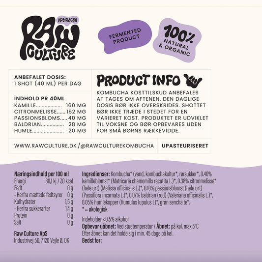 Raw Culture Evening Shot – Naturlig Søvnstøtte | Nordic Health