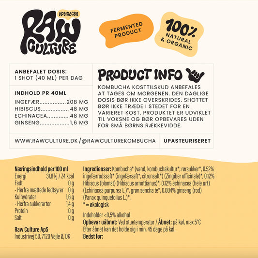 Kombucha Morning Shot – Økologisk Fermenteret | Nordic Health