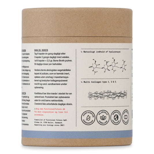 Økologisk Bone Broth Kollagen Kapsler | Biotilgængeligt & Rent
