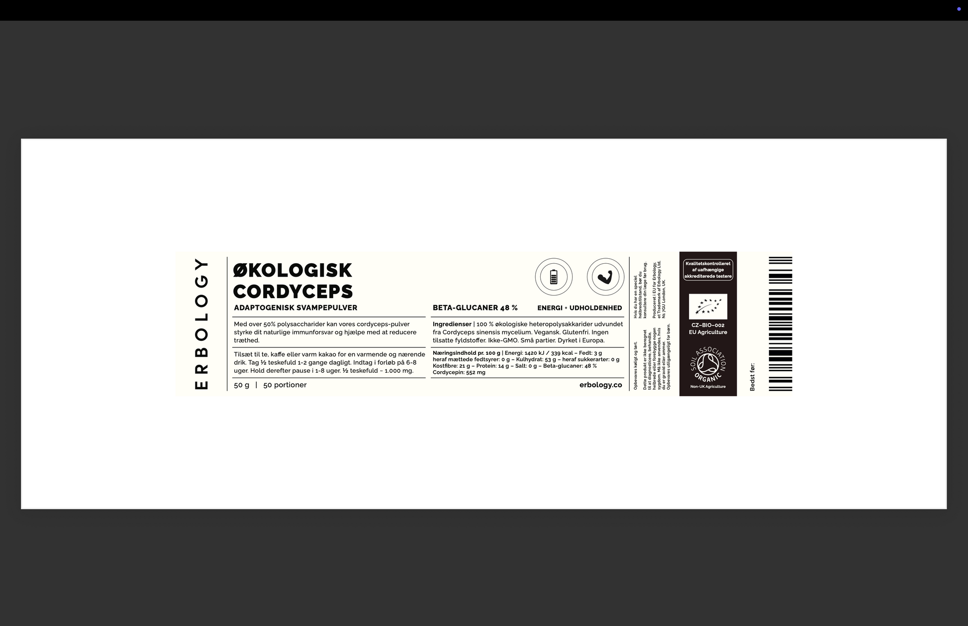 Økologisk Cordyceps Pulver | Energi & Immunforsvar