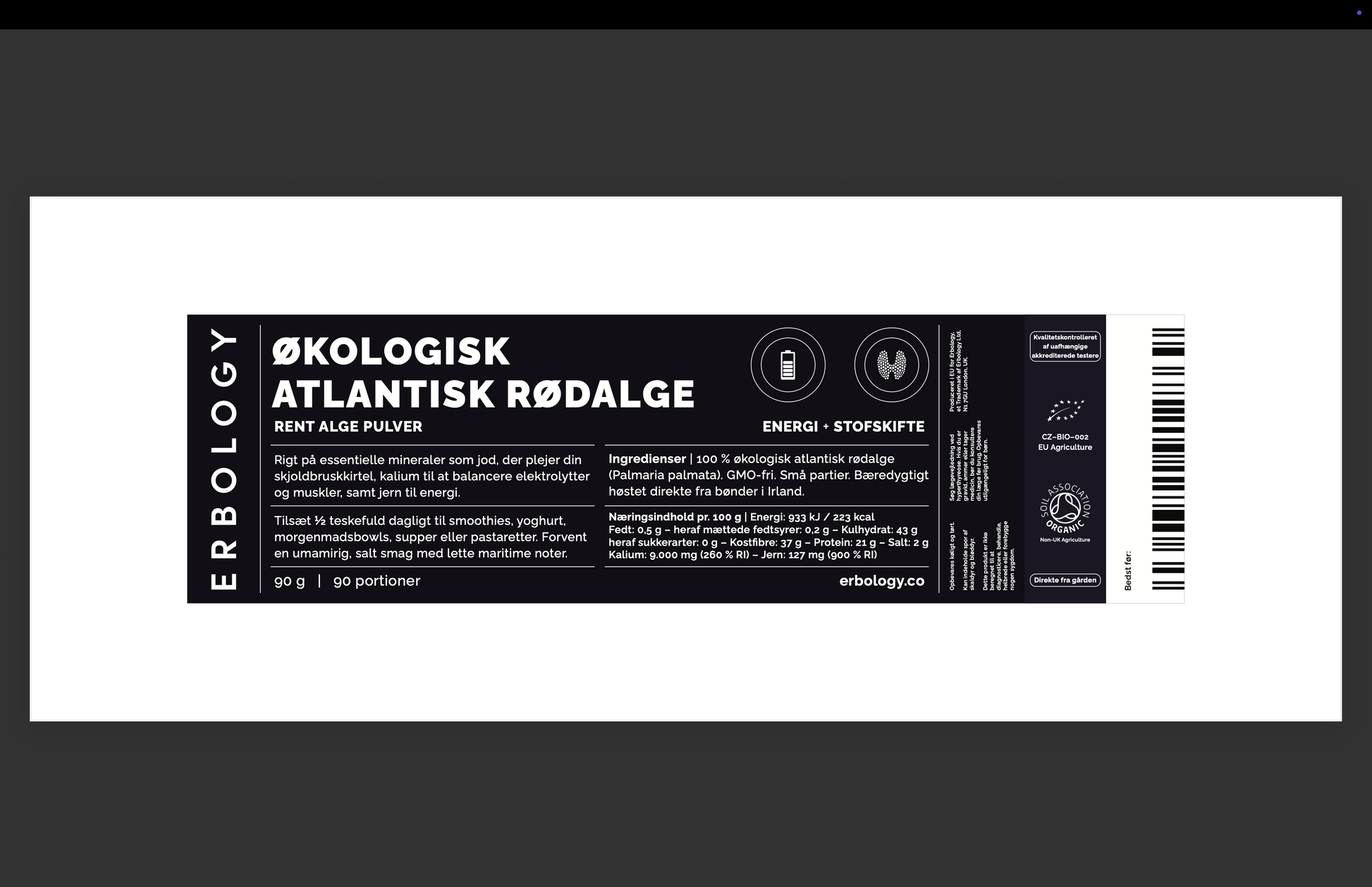 Økologisk Atlantic Dulse | Rødalge pulver med jod – Nordic Health