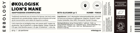 Økologisk Lions Mane - Adaptogenisk pulver